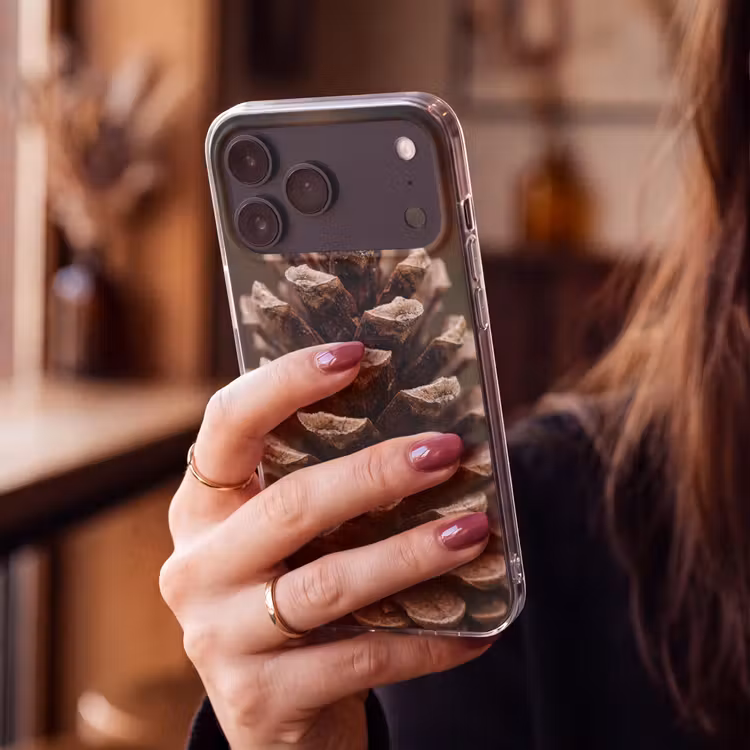 Telefoonhoesje Softcase - Dennenappel - Bos - Herfst - Bruin - Sfeervol — 2