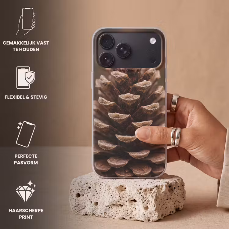 Telefoonhoesje Softcase - Dennenappel - Bos - Herfst - Bruin - Sfeervol — 4