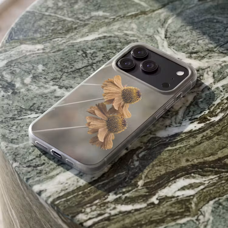 Telefoonhoesje Softcase - Zonnehoed - Droogbloemen - Geel - Warm — 3