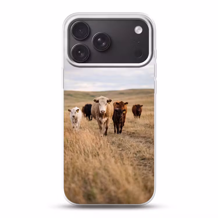 Telefoonhoesje Softcase - Runderen - Kudde - Landschap - Weide - Rustig