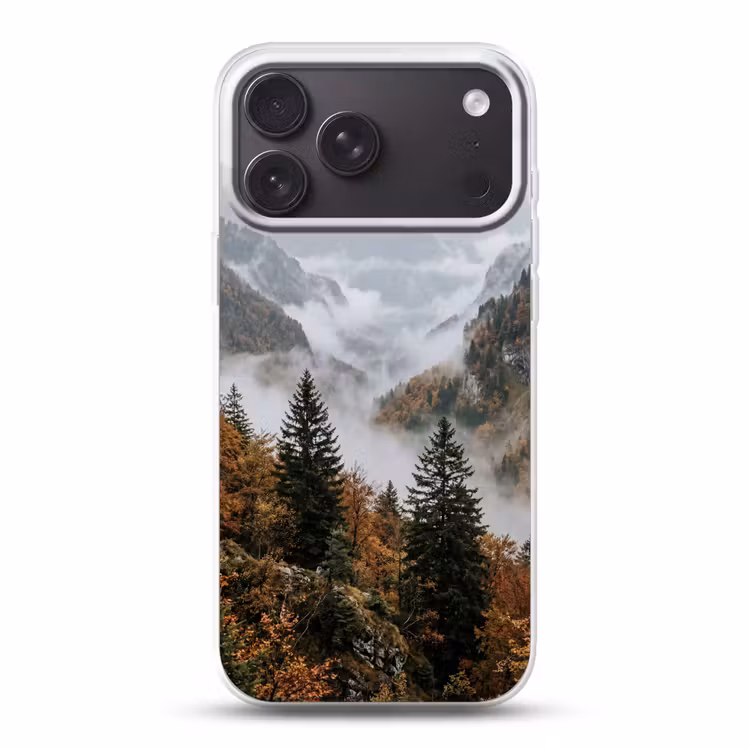 Telefoonhoesje Softcase - Bergen - Vallei - Mist - Herfst - Natuur