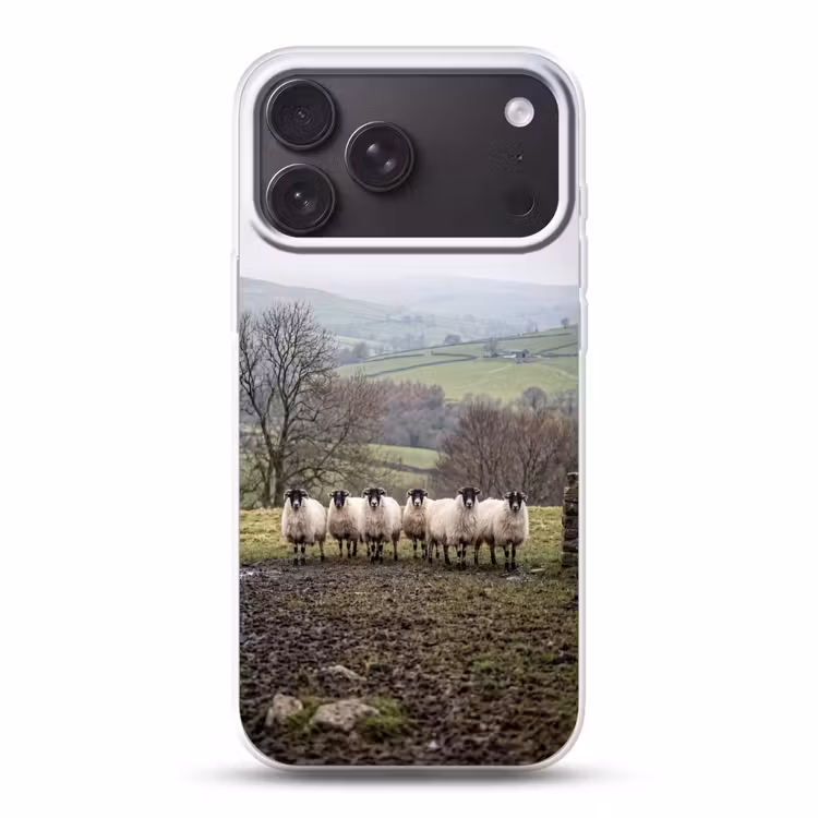 Telefoonhoesje Softcase - Schapen - Rij - Weide - Dieren - Platteland