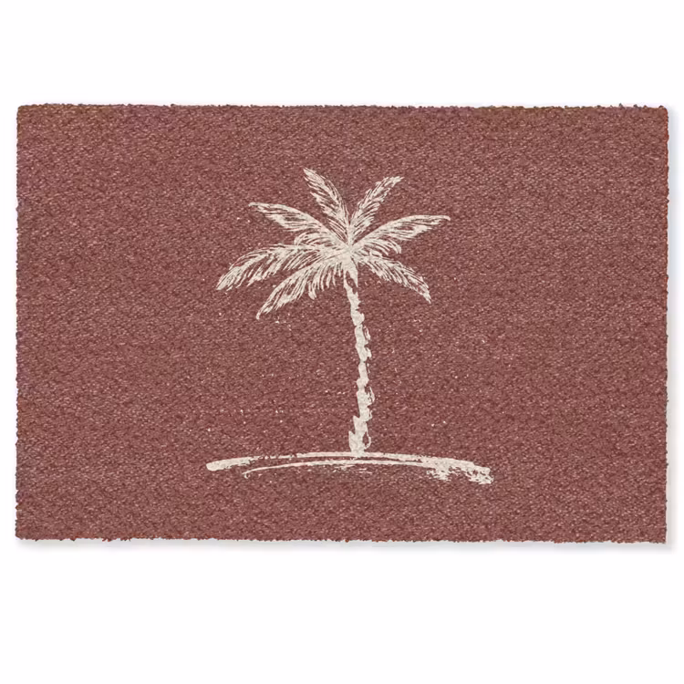 Deurmat - Palmboom - Beige - Rood - Tropisch — 1