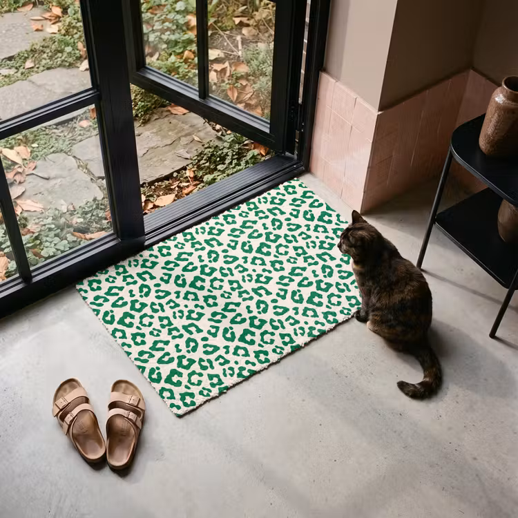 Deurmat - Panterprint - Groen - Beige - Dierenprint — 2