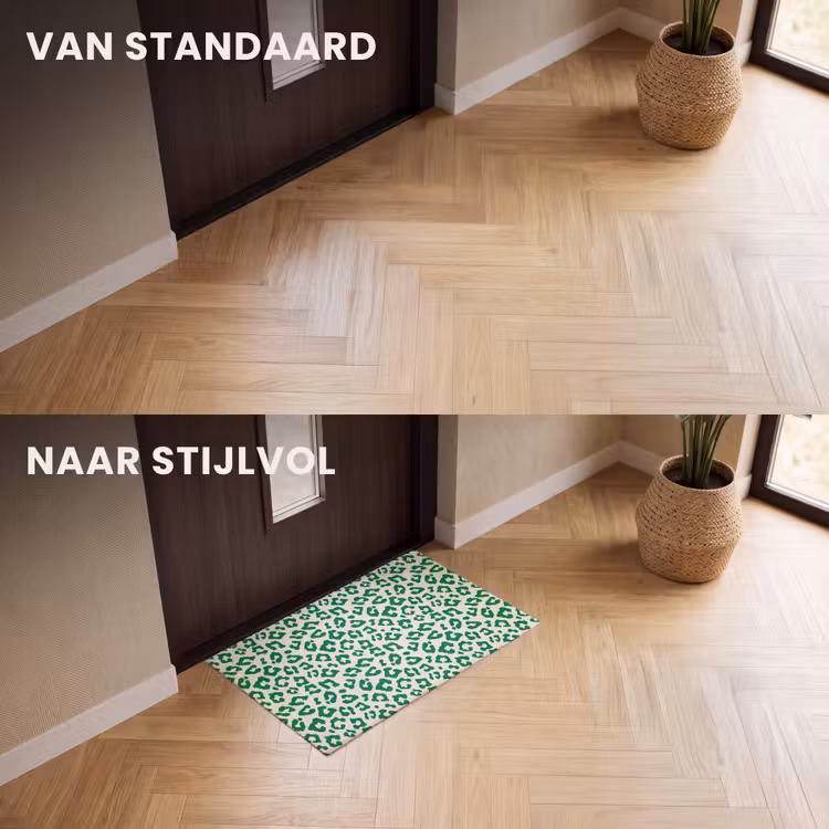 Deurmat - Panterprint - Groen - Beige - Dierenprint — 3