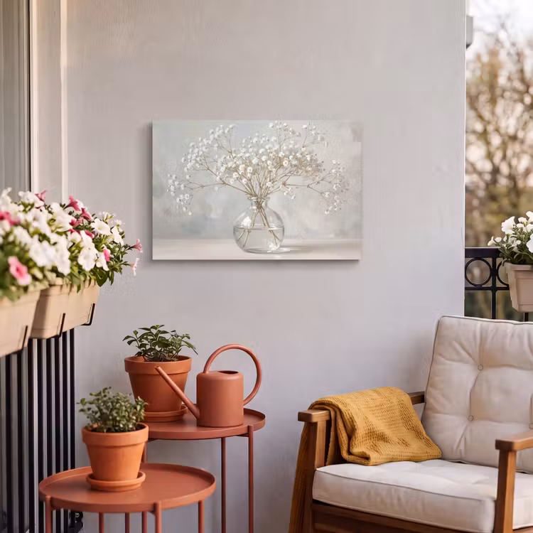 Buiten canvas - Vaas - Gipskruid - Wit — 3