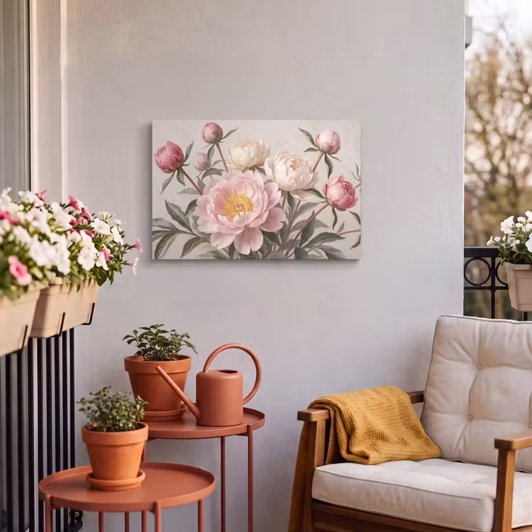 Buiten canvas - Pioenrozen - Boeket - Roze — 3