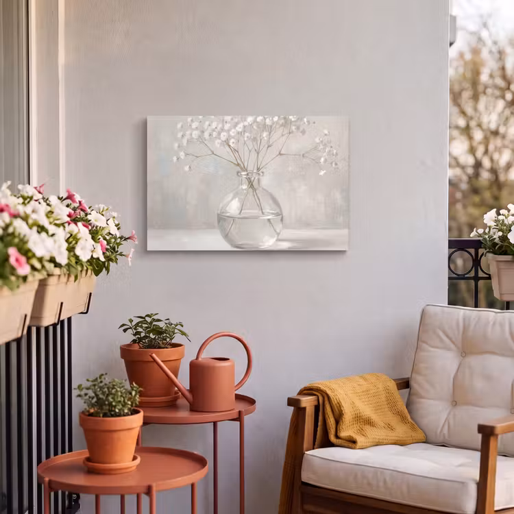 Buiten canvas - Gipskruid - Vaas - Wit — 3