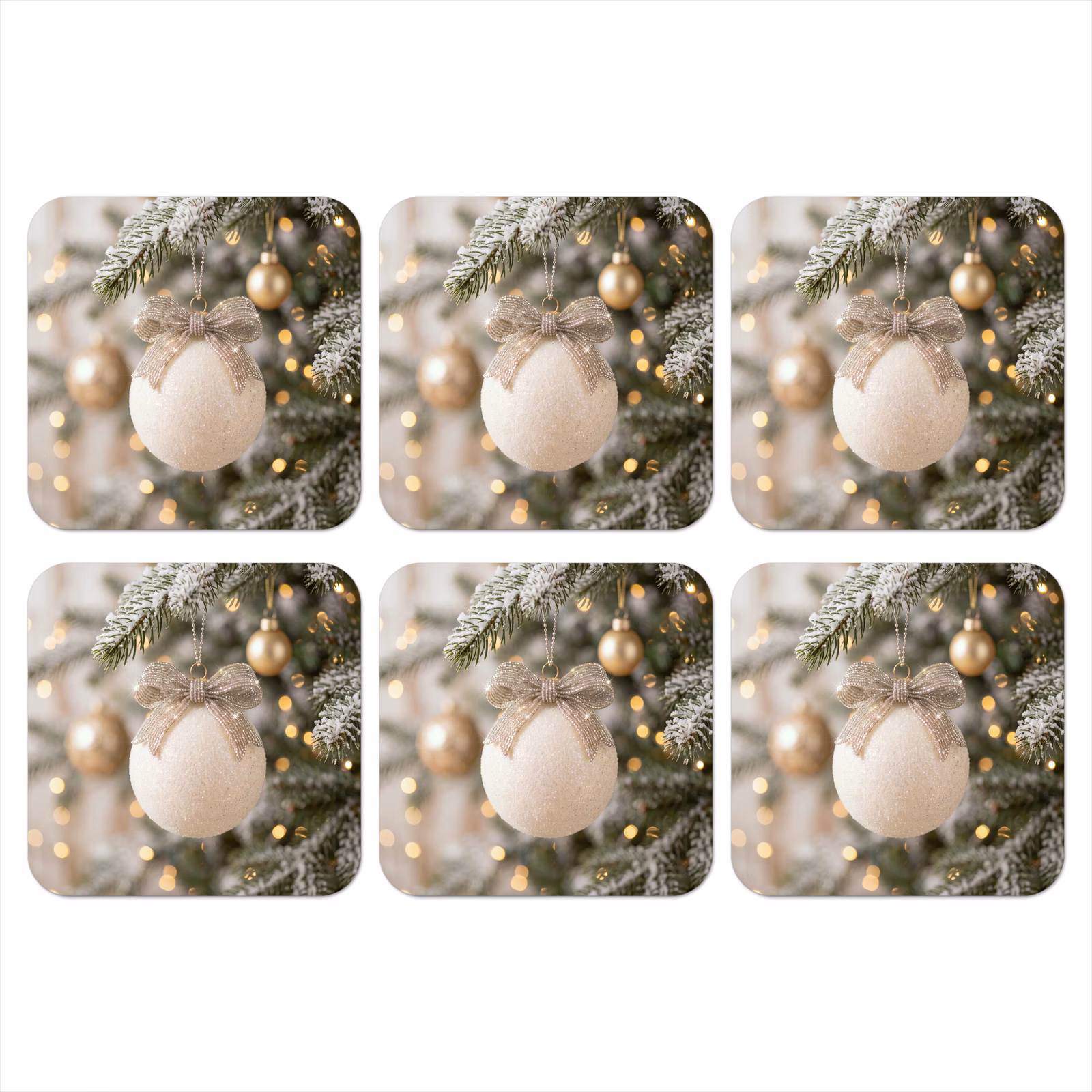 Onderzetter - Kerstbal - Wit - Kerst — 1