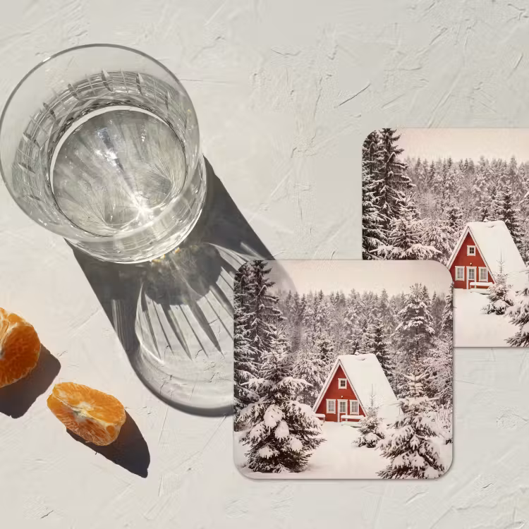 Onderzetter​ - Huis - Winter - Sneeuw — 2