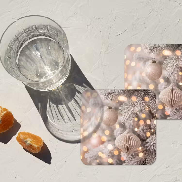 Onderzetter - Kerstbal - Kerst - Goud — 2