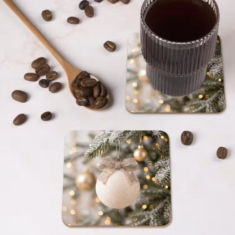 Onderzetter - Kerstbal - Wit - Kerst — 4