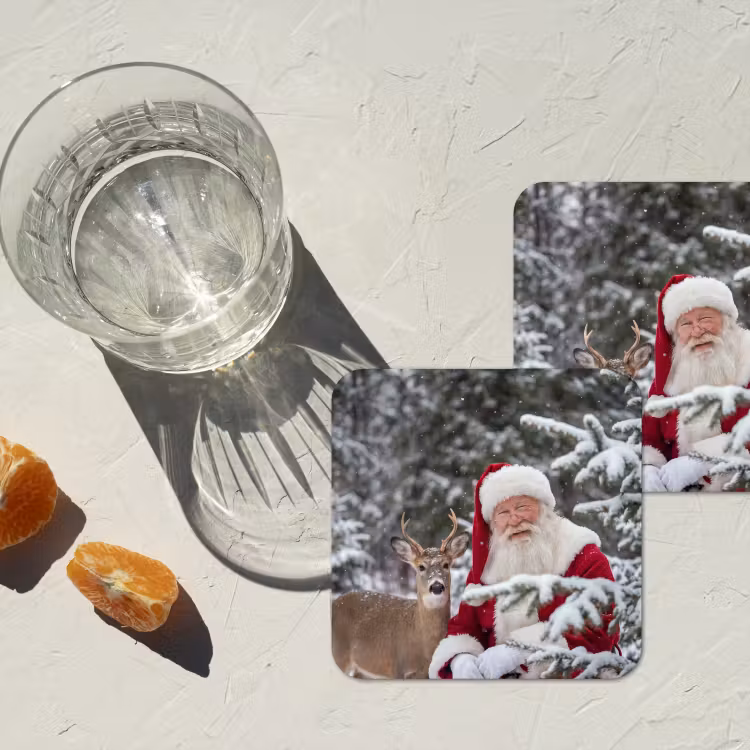Onderzetter - Kerstman - Hert - Sneeuw — 2