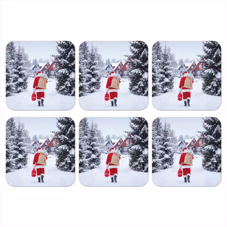 Onderzetter - Kerstman - Sneeuw - Winter — 1