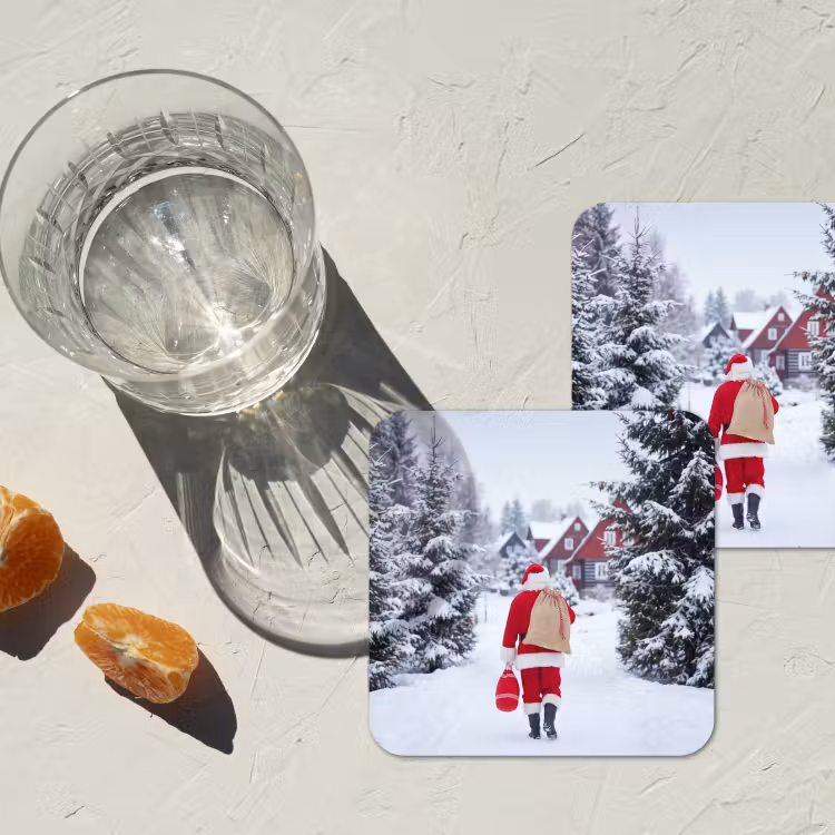 Onderzetter - Kerstman - Sneeuw - Winter — 2
