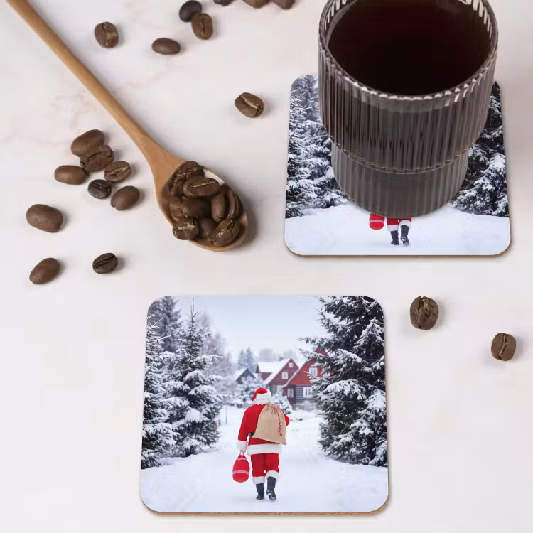 Onderzetter - Kerstman - Sneeuw - Winter — 4