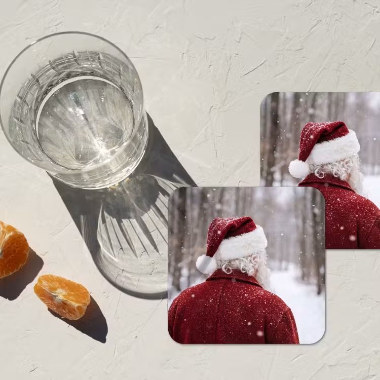 Onderzetter​ - Kerstman - Winter - Sneeuw — 2