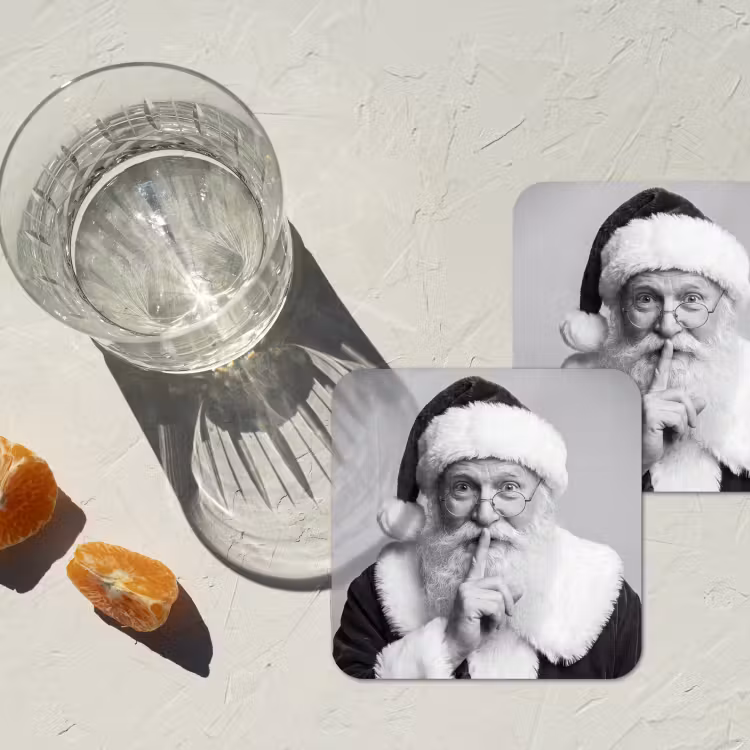 Onderzetter - Kerstman - Zwart-wit - Kerst — 2