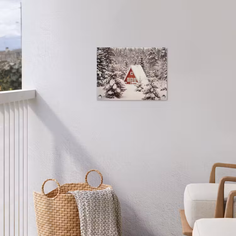 Tuinposter - Huis - Winter - Sneeuw — 3