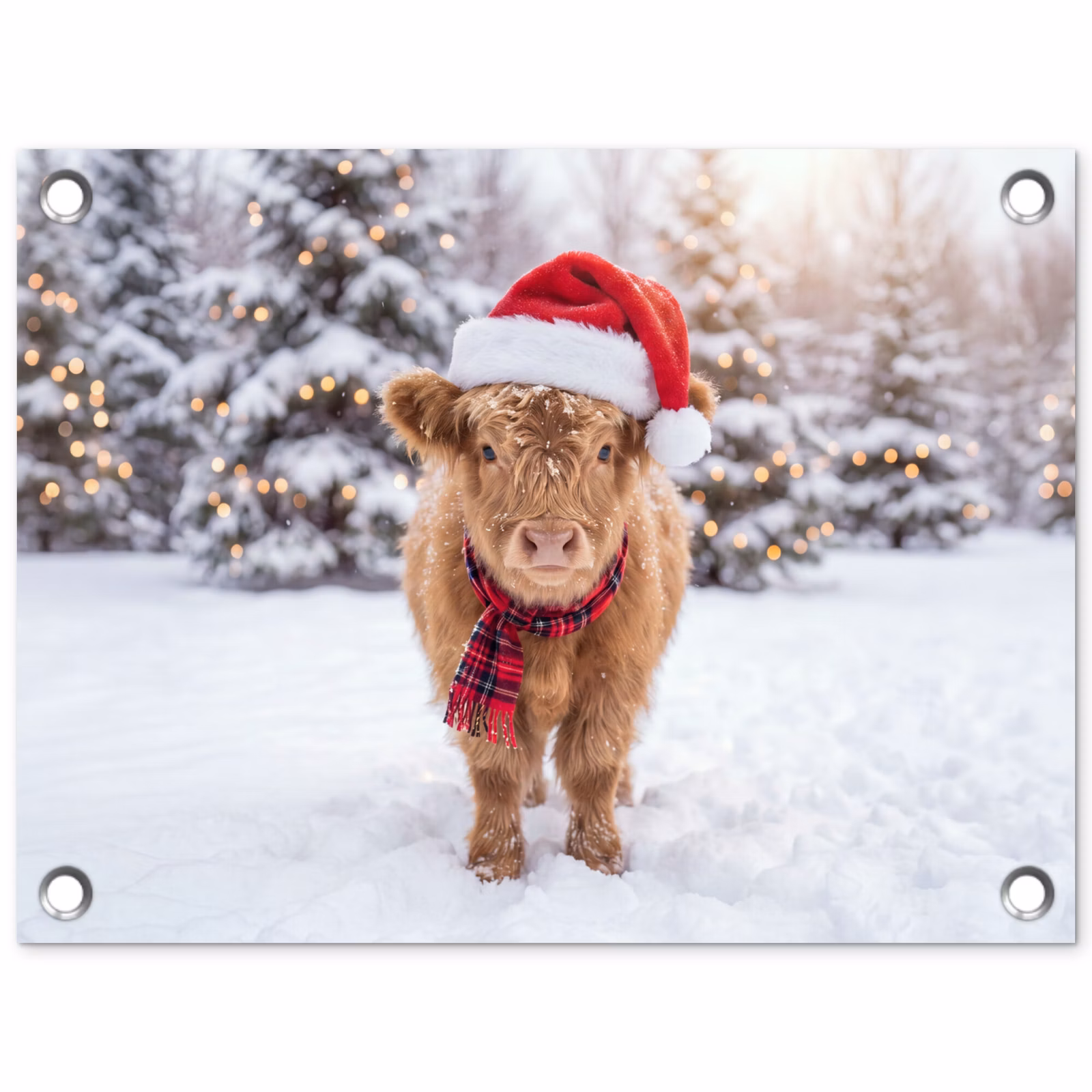 Tuinposter - Koe - Kerst - Sneeuw — 1