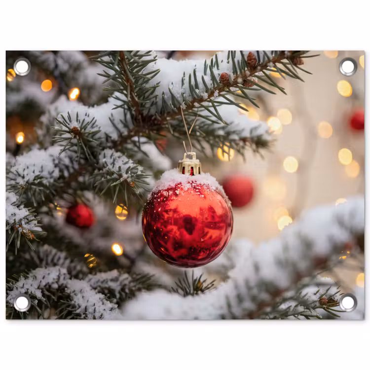Tuinposter - Kerstbal - Sneeuw - Winter — 1