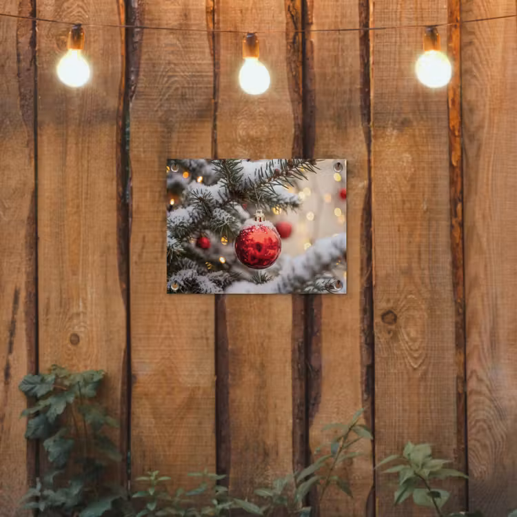 Tuinposter - Kerstbal - Sneeuw - Winter — 2