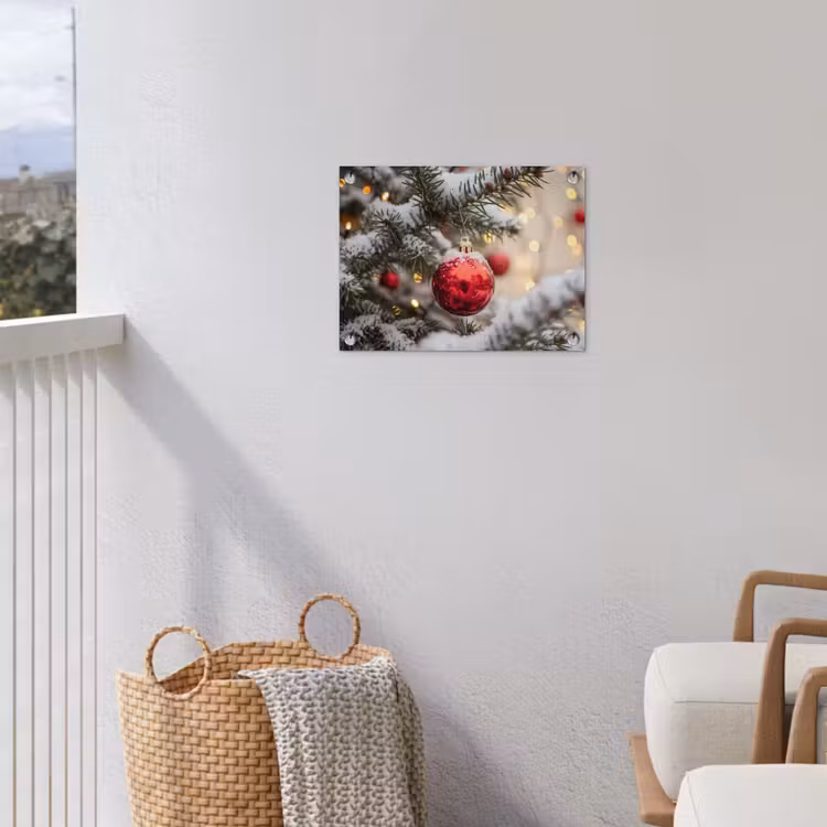 Tuinposter - Kerstbal - Sneeuw - Winter — 3
