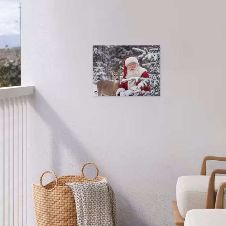Tuinposter - Kerstman - Hert - Sneeuw — 3