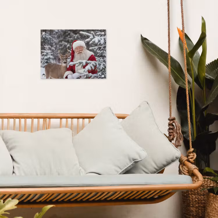 Tuinposter - Kerstman - Hert - Sneeuw — 5