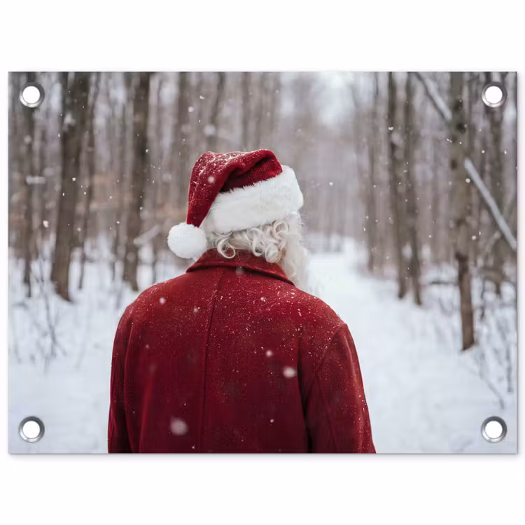 Tuinposter - Kerstman - Winter - Sneeuw