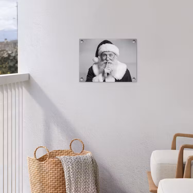 Tuinposter - Kerstman - Zwart-wit - Kerst — 3
