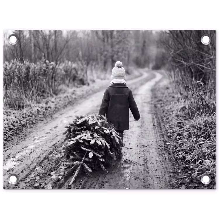 Tuinposter - Kind - Boom - Winter