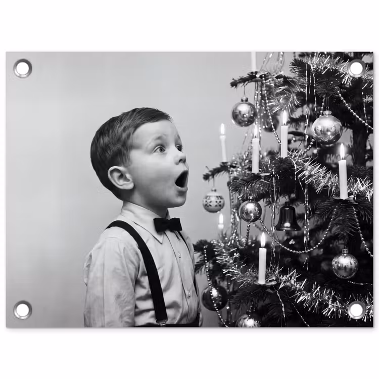 Tuinposter - Kind - Kerstboom - Kerstmis