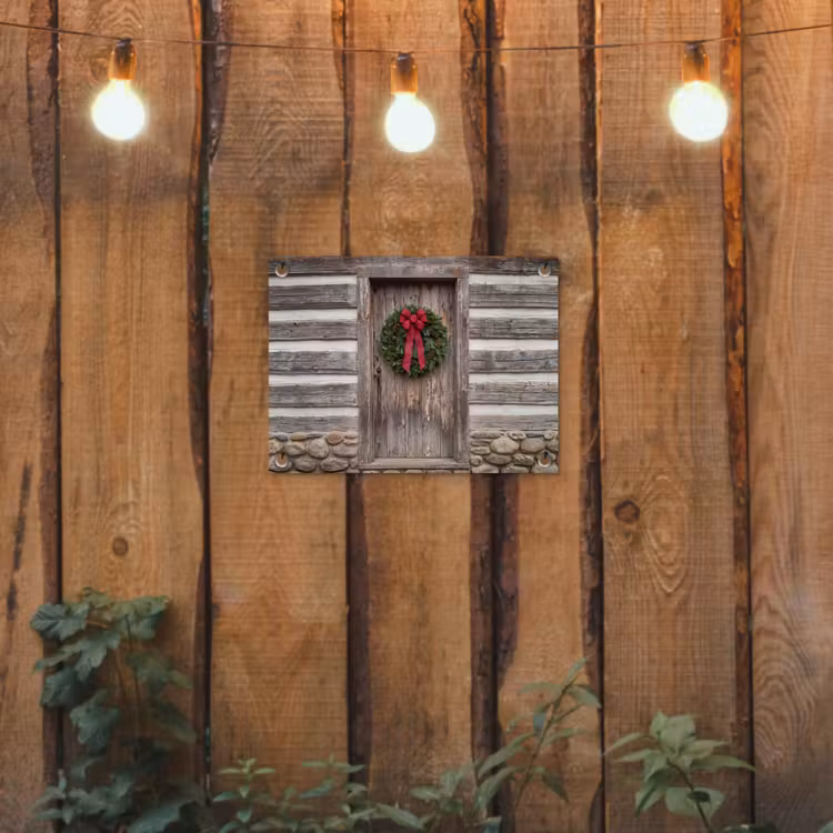 Tuinposter - Krâns - Deur - Kerst — 2