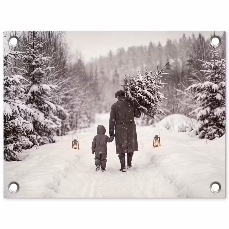 Tuinposter - Man - Kind - Winter