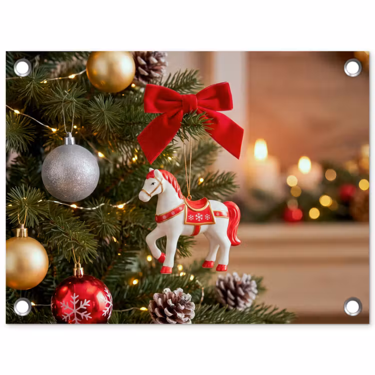 Tuinposter - Paard - Kerst - Decoratie