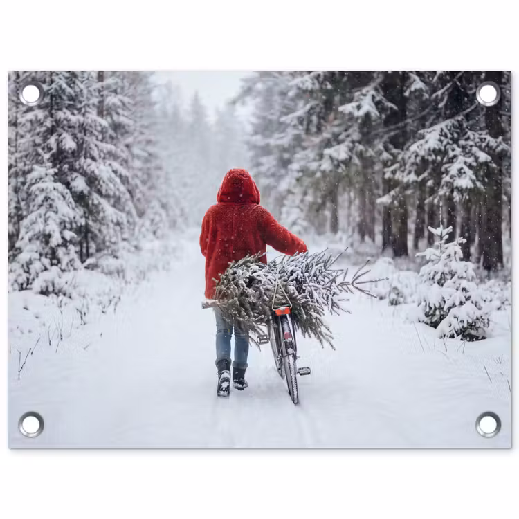 Tuinposter - Persoon - Boom - Winter