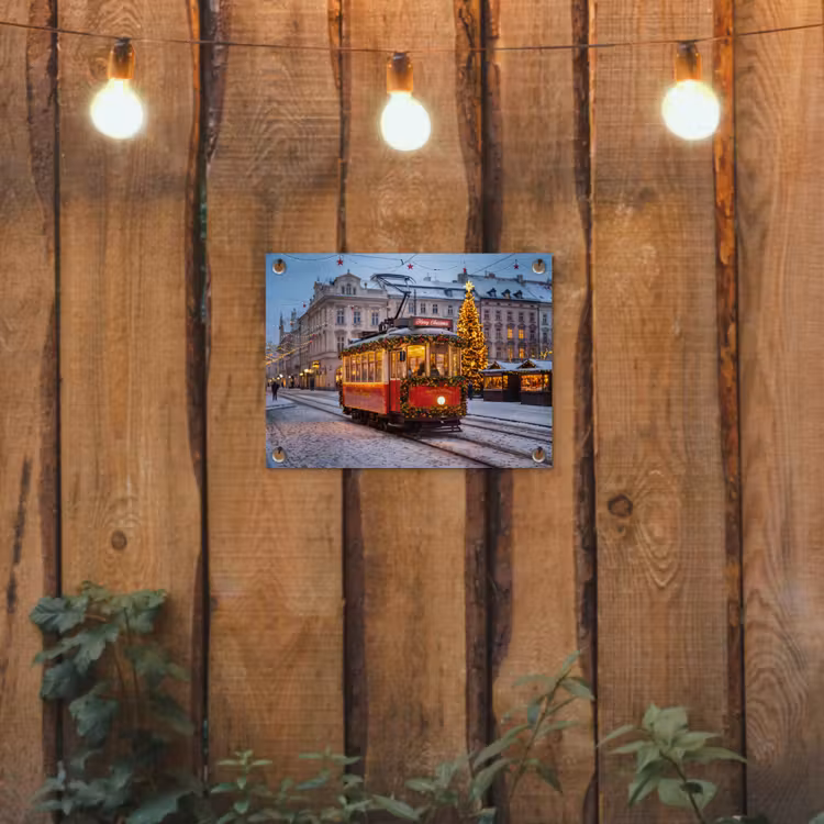 Tuinposter - Tram - Kerst - Sneeuw — 2