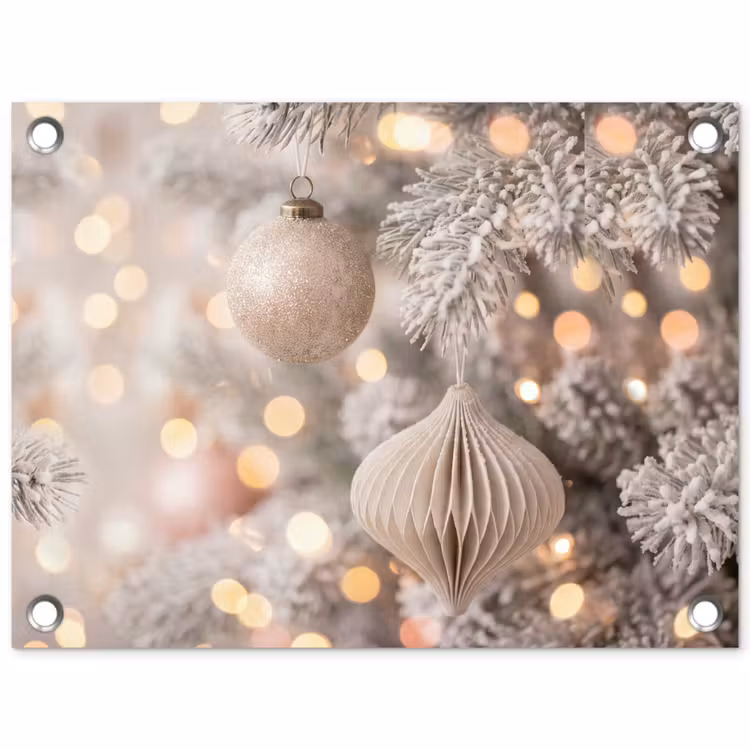 Tuinposter - Kerstbal - Kerst - Goud