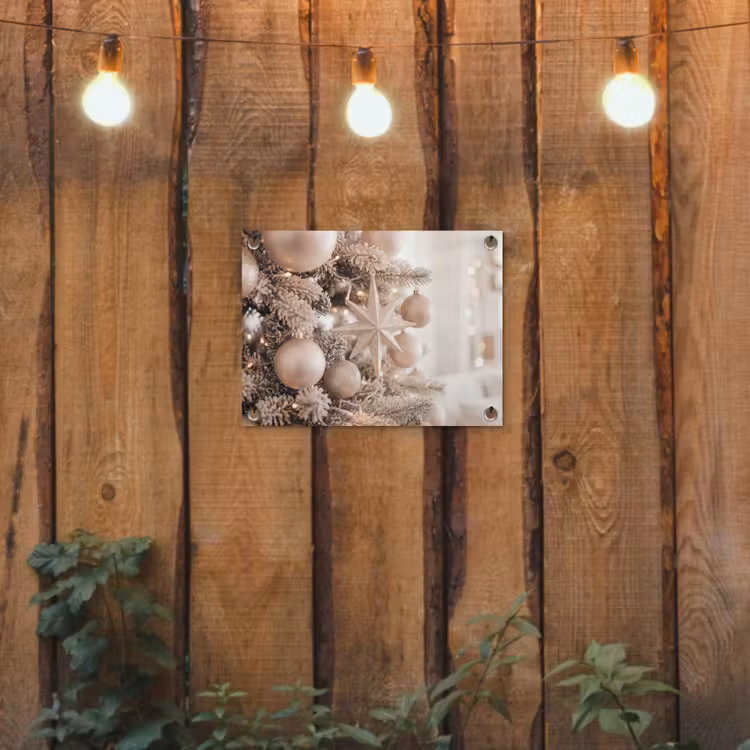 Tuinposter - Kerstboom - Goud - Kerst — 2