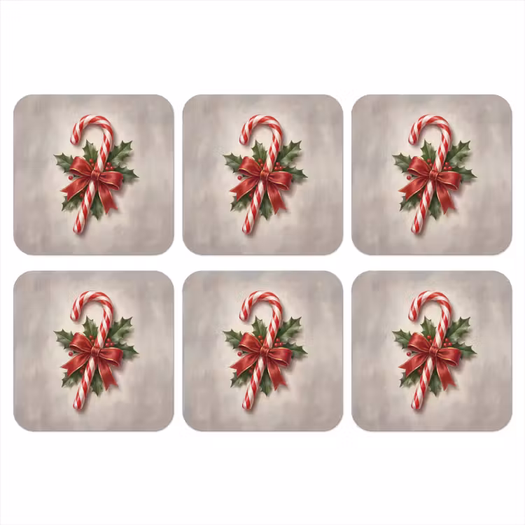 Onderzetter​ - Zuurstok - Kerst - Rood