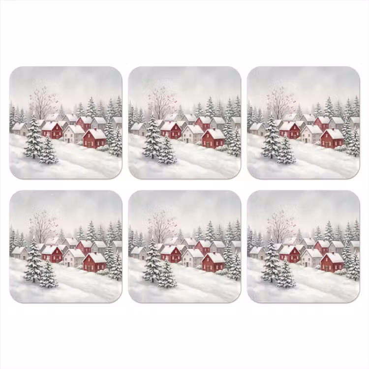 Onderzetter​ - Huizen - Sneeuw - Winter