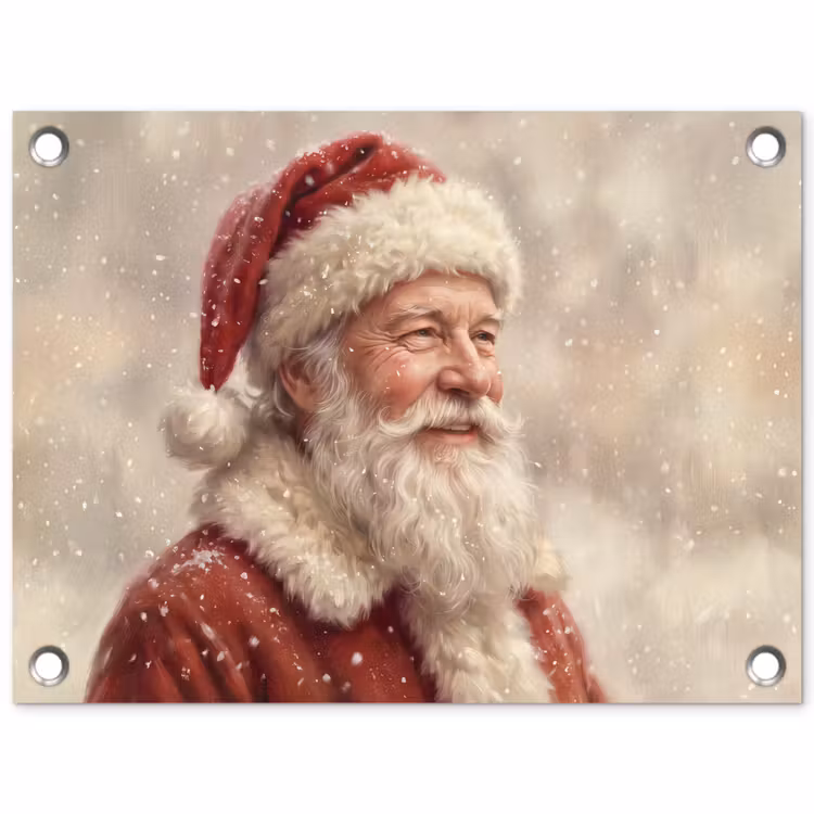 Tuinposter - Kerstman - Sneeuw - Kerst