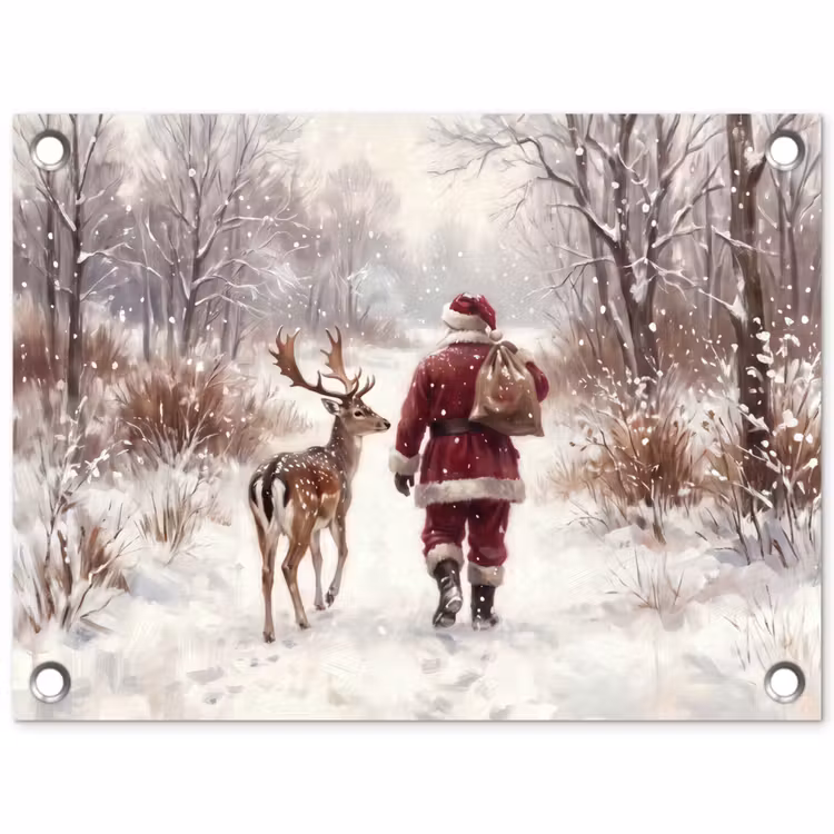 Tuinposter - Kerstman - Winter - Natuur