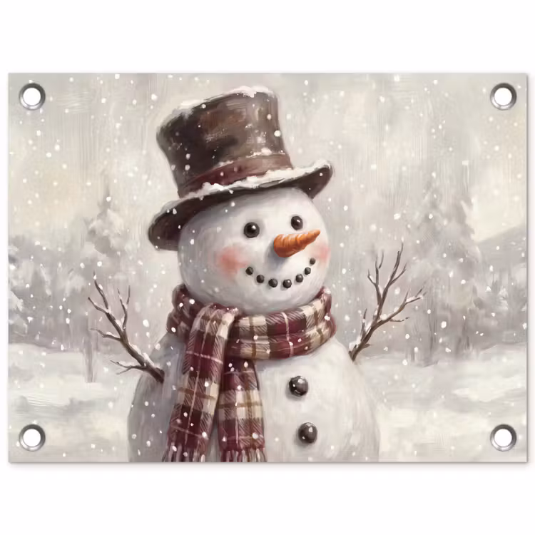 Tuinposter - Sneeuwman - Winter - Kerst