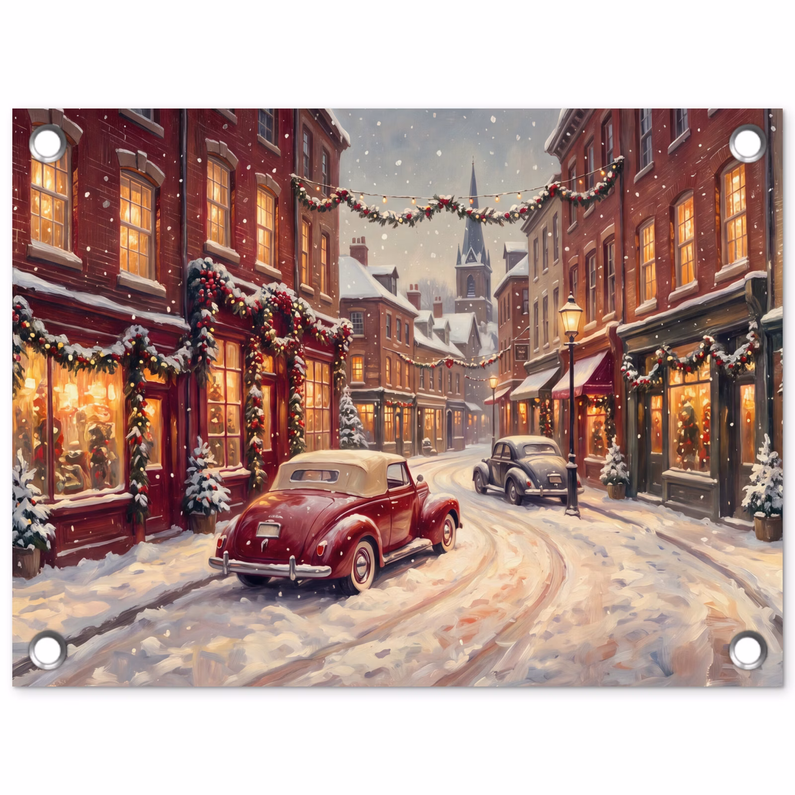 Tuinposter - Stad - Kerst - Winter — 1