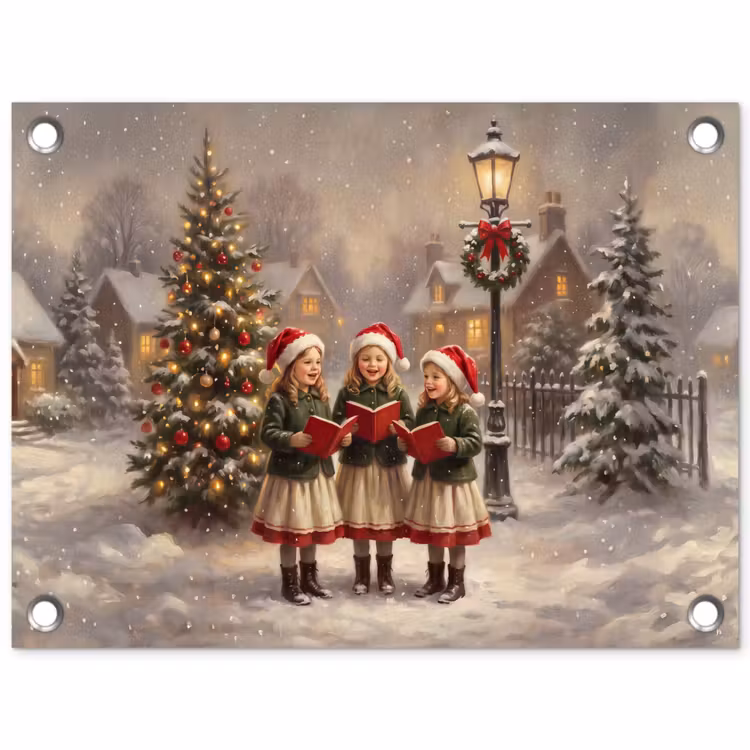 Tuinposter - Kinderen - Kerst - Sneeuw