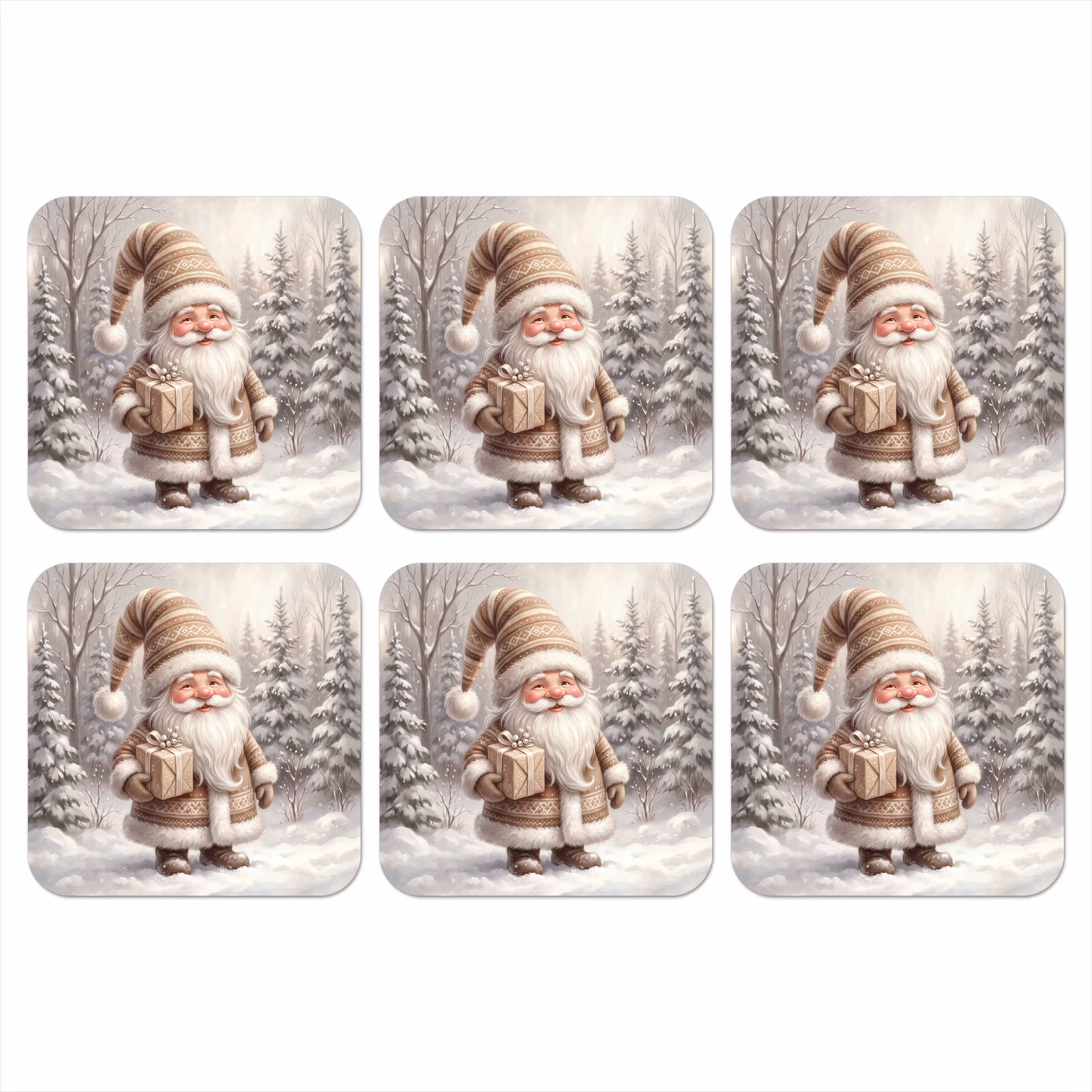 Onderzetter - Kerstman - Geschenk - Winter — 1
