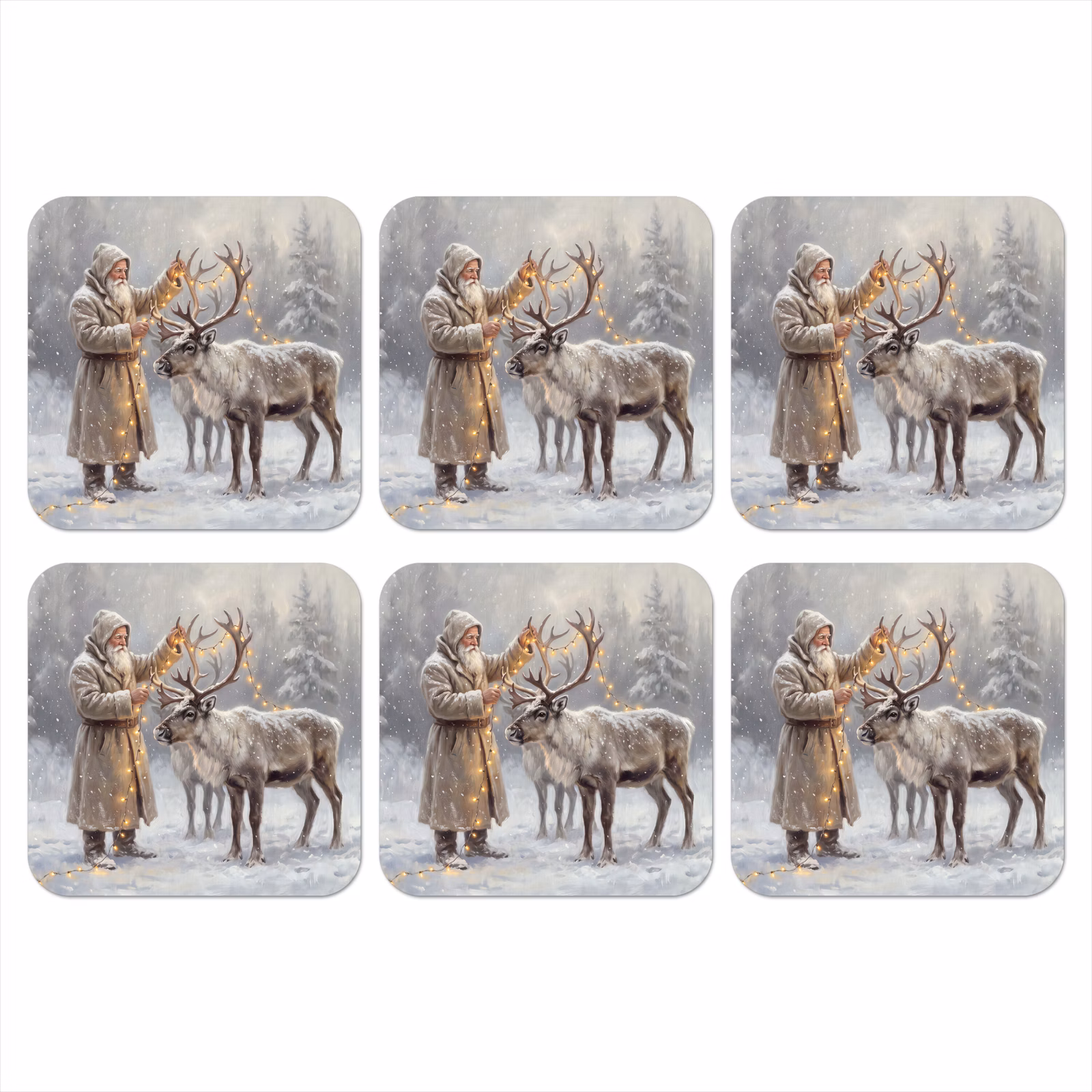 Onderzetter - Kerstman - Hert - Winter — 1