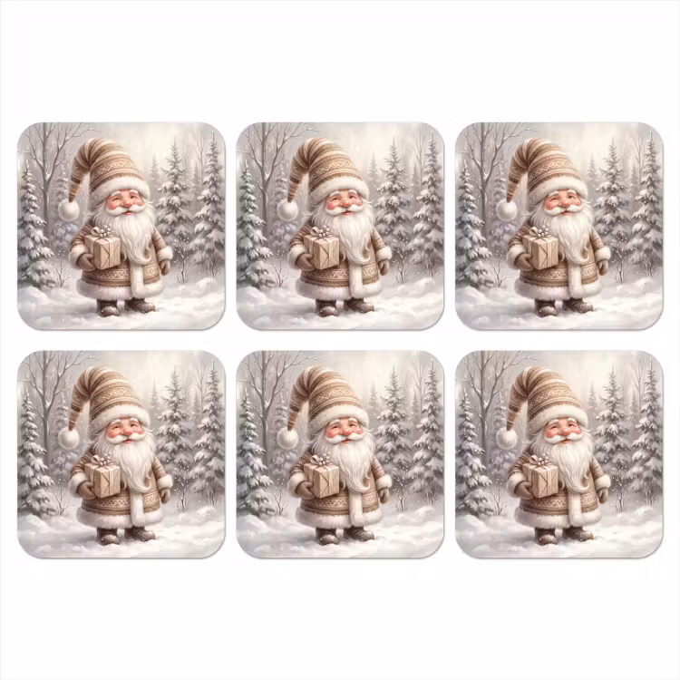 Onderzetter - Kerstman - Geschenk - Winter — 1